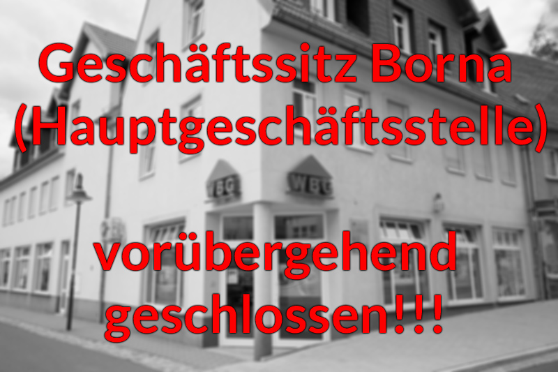 GEschäftsstelle vorübergehend geschlossen